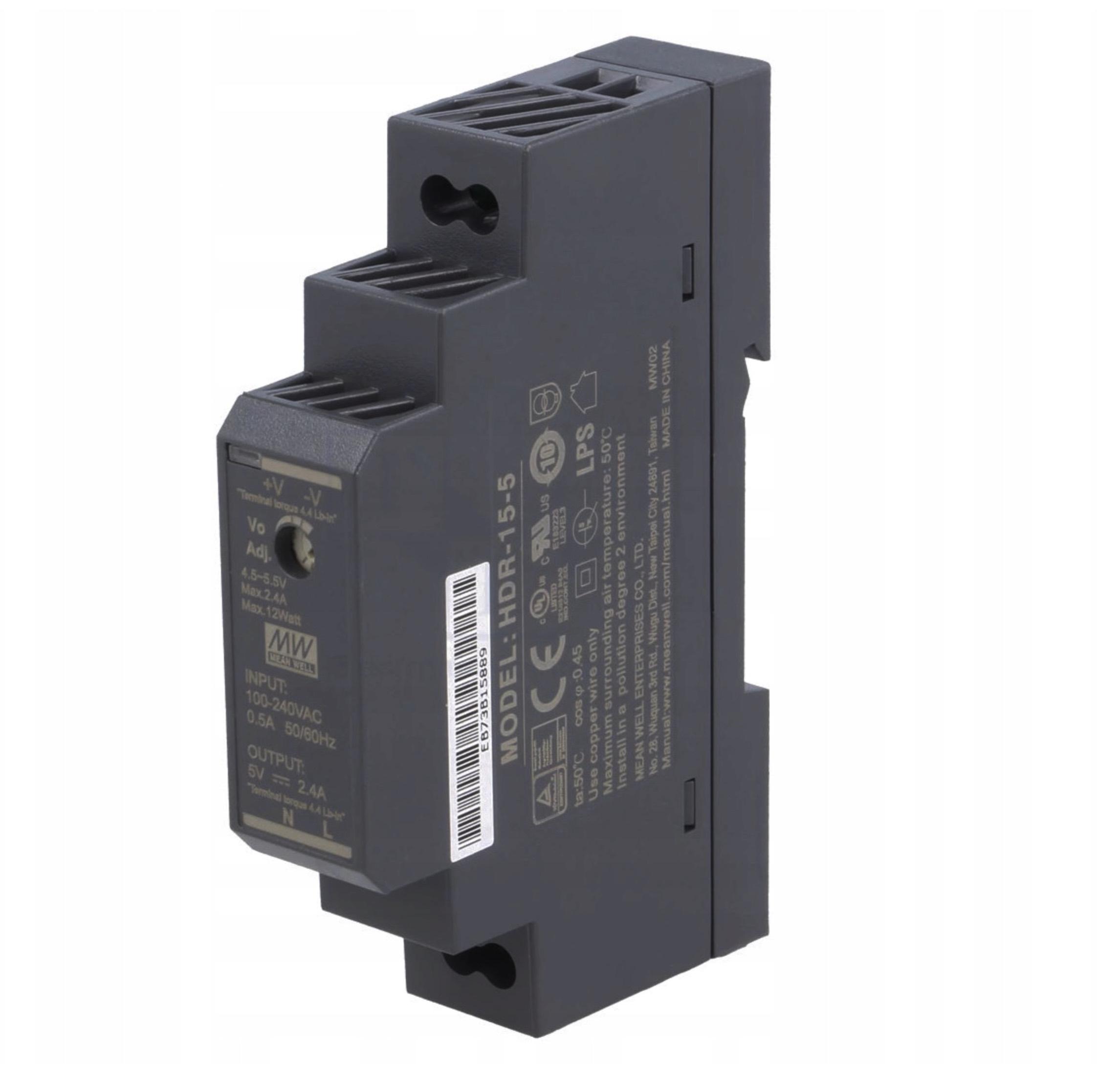 Mean Well HDR-15-12 Zdroj na DIN 15W 12V