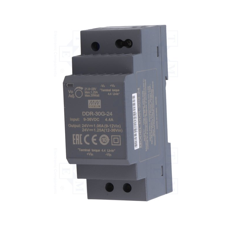 Mean Well DDR-30G-24 Měnič DC/DC na DIN lištu